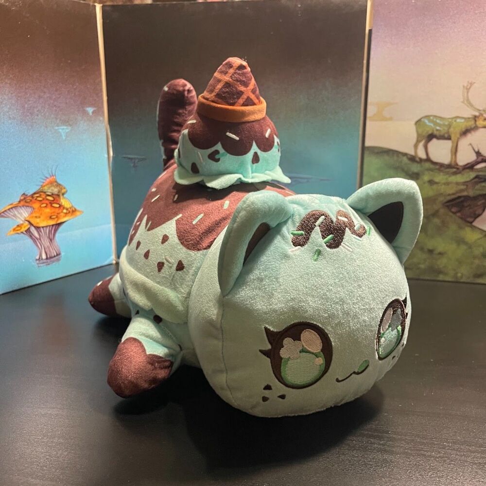 Aphmau Meemeows Ice Cream Limited Edition Mint Chocolate Chip Cat Plush
